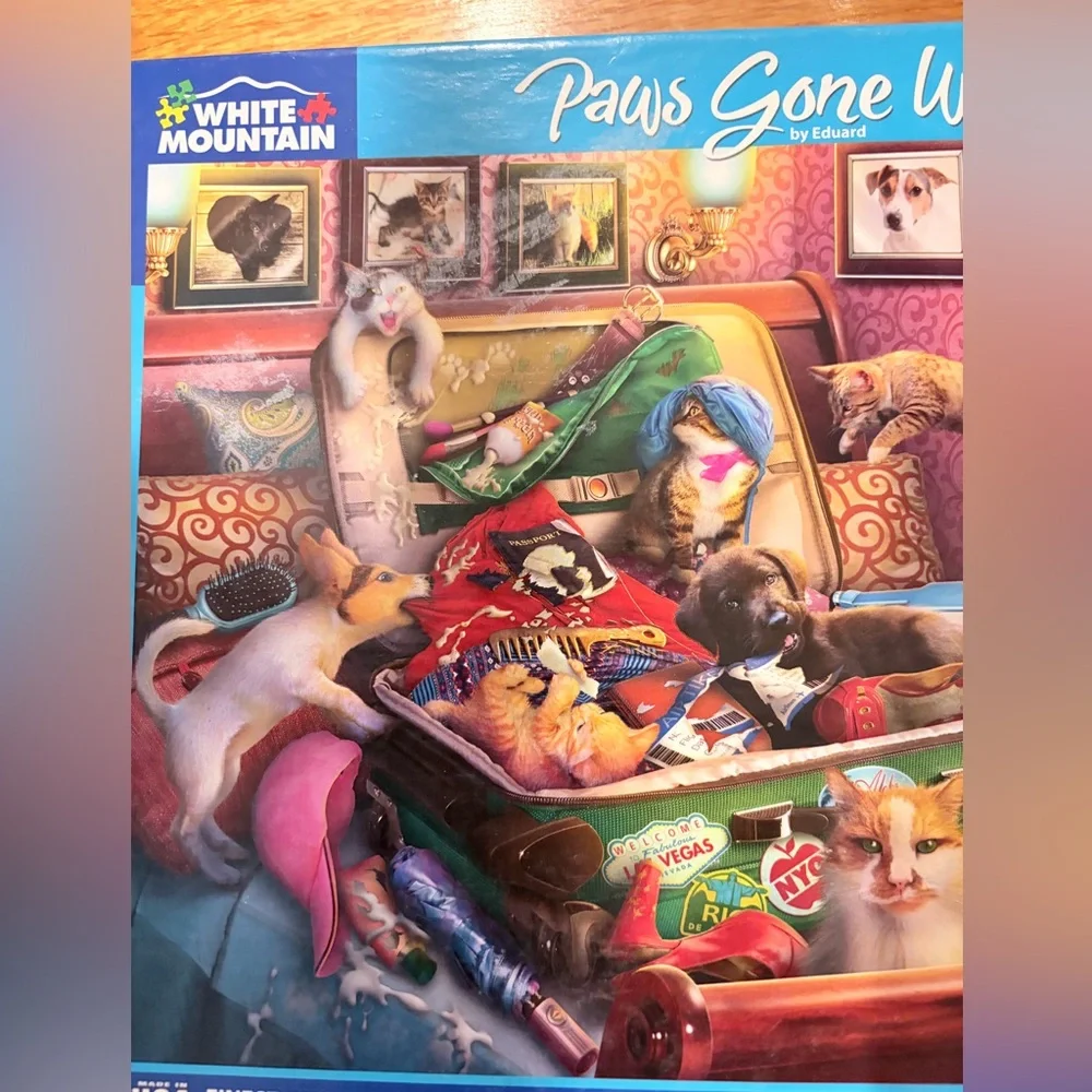 White Mountain “Paws Gone Wild” 500 Piece Puzzle by Eduard Cats & Dogs
